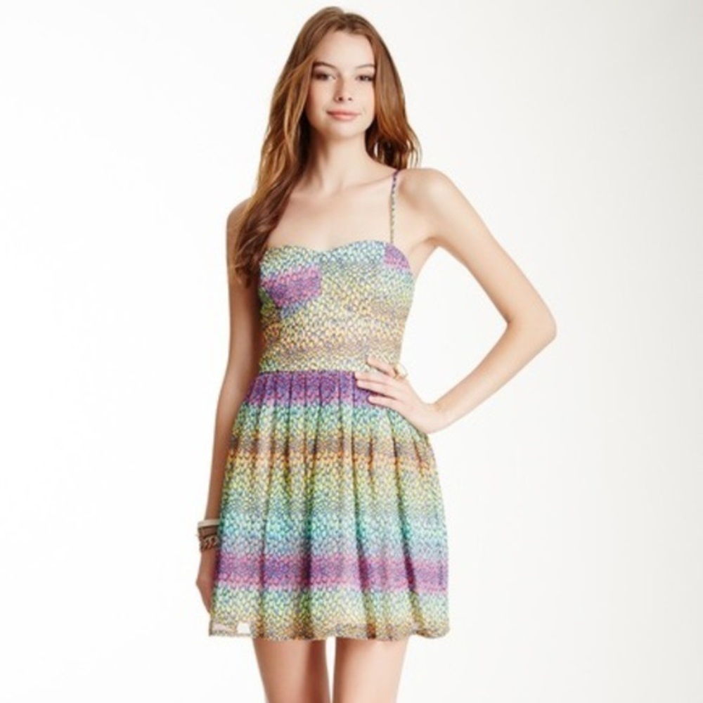 Jack by BB Dakota Keelia Multicolor Pleated Dress